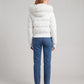 Short Puffer Jacket with Thumbholes and Faux Fur Hood