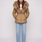 Short Puffer Jacket with Large Faux Fur Hood