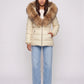 Short Puffer Jacket with Large Faux Fur Hood