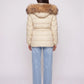 Short Puffer Jacket with Large Faux Fur Hood