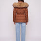 Short Puffer Jacket with Large Faux Fur Hood