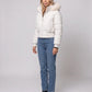 Short Puffer Jacket with Faux Fur Hood
