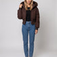 Short Puffer Jacket with Faux Fur Hood
