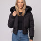 Short Puffer Jacket with Faux Fur Hood