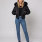Short Puffer Jacket with Faux Fur Hood