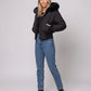 Short Puffer Jacket with Faux Fur Hood