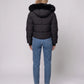 Short Puffer Jacket with Faux Fur Hood