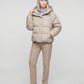 Short Hooded Puffer Jacket with Popper Placket