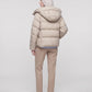 Short Hooded Puffer Jacket with Popper Placket