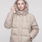 Short Hooded Puffer Jacket with Popper Placket