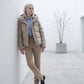 Short Hooded Puffer Jacket with Popper Placket