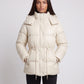 Short Puffer Jacket with Hood and Elasticated Waist