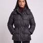 Short Puffer Jacket with Hood and Elasticated Waist