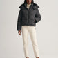 Short Oversized Marl Puffer Jacket with Detachable Hood