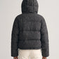 Short Oversized Marl Puffer Jacket with Detachable Hood