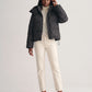 Short Oversized Marl Puffer Jacket with Detachable Hood