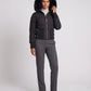 Short Fitted Puffer Jacket with Ribbed Panels