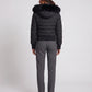 Short Fitted Puffer Jacket with Ribbed Panels