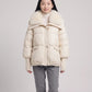 Short Puffer Jacket with Faux Fur Collar