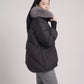 Short Puffer Jacket with Faux Fur Collar