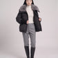 Short Puffer Jacket with Faux Fur Collar