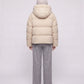 Cropped Velvet Hooded Puffer Jacket