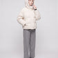 Cropped Velvet Hooded Puffer Jacket