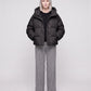Cropped Velvet Hooded Puffer Jacket