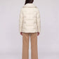 Short Puffer Jacket with Large Collar and Box Quilting