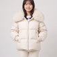 Short Puffer Jacket with Large Faux Fur Shawl Collar