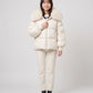 Short Puffer Jacket with Large Faux Fur Shawl Collar