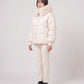 Short Puffer Jacket with Large Faux Fur Shawl Collar