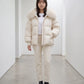 Short Puffer Jacket with Large Faux Fur Shawl Collar