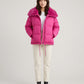 Short Puffer Jacket with Large Faux Fur Shawl Collar