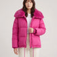 Short Puffer Jacket with Large Faux Fur Shawl Collar