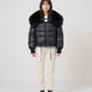 Short Puffer Jacket with Large Faux Fur Shawl Collar