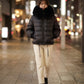Short Puffer Jacket with Large Faux Fur Shawl Collar