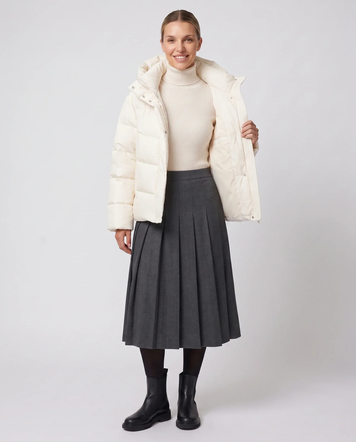Short Oversized Puffer Jacket with Large Hood