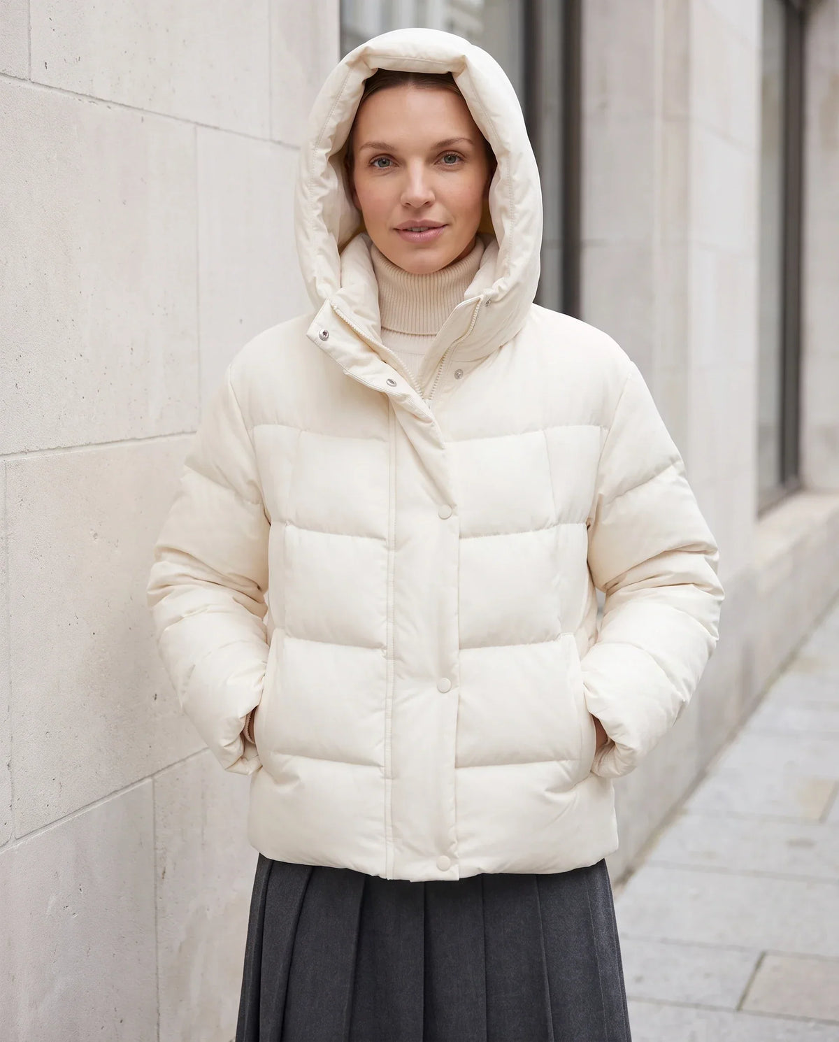 Short Oversized Puffer Jacket with Large Hood