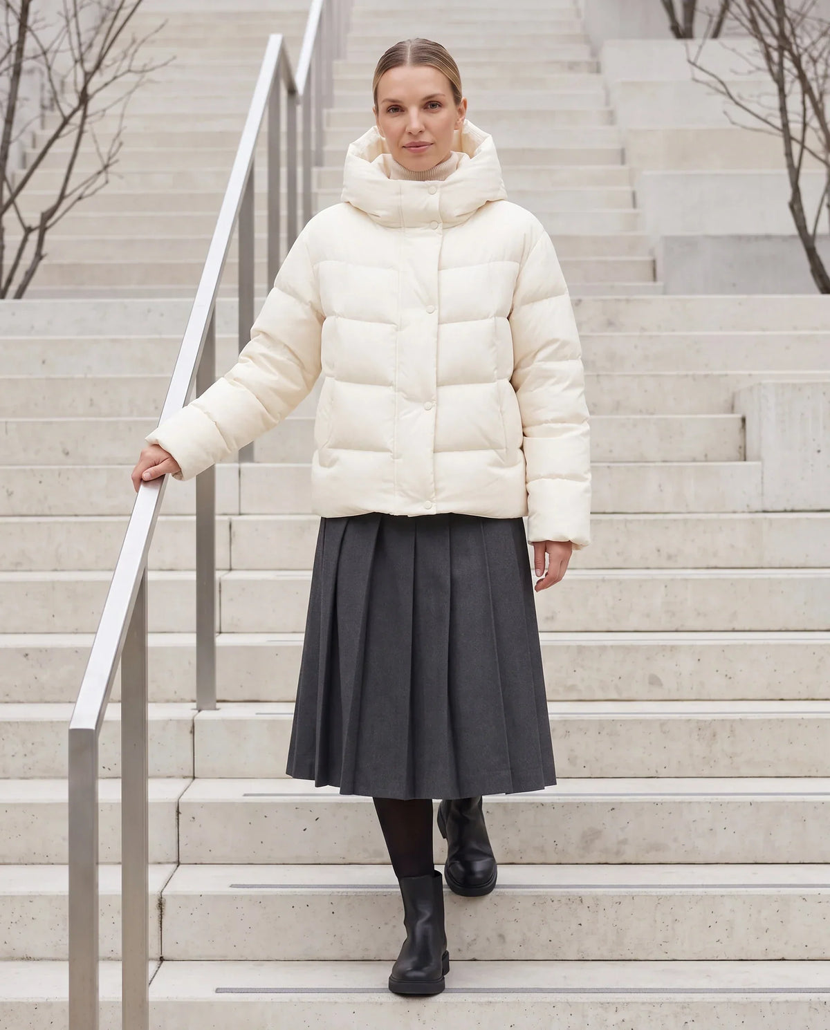 Short Oversized Puffer Jacket with Large Hood