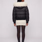 Short Bomber Puffer Jacket with Faux Fur Hood