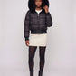 Short Bomber Puffer Jacket with Faux Fur Hood