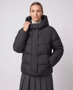 Short Oversized Puffer Jacket with Large Hood