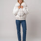 Short Puffer Jacket with Wide Faux Fur Collar