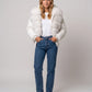 Short Puffer Jacket with Wide Faux Fur Collar