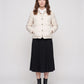 Short Lightweight Puffer Jacket with Brass Poppers