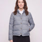 Short Lightweight Puffer Jacket with Brass Poppers