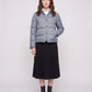 Short Lightweight Puffer Jacket with Brass Poppers