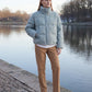 Short Knit Puffer Jacket with Funnel Collar