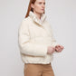 Short Knit Puffer Jacket with Funnel Collar